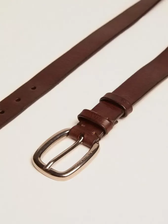 Brauner Houston-Gürtel aus gewaschenem Leder
