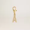 Buchstabe A-Anhänger aus goldfarbenem Messing mit Kristallen Buchstabe A-Anhänger aus goldfarbenem Messing mit Kristallen