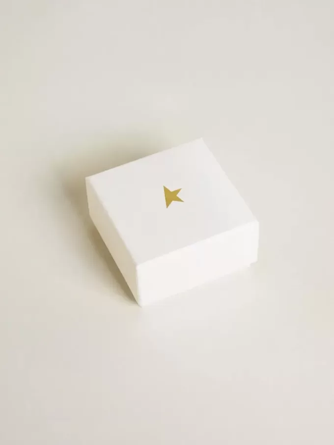 Buchstabe E-Anhänger aus goldfarbenem Messing mit Kristallen