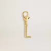 Buchstabe L-Anhänger aus goldfarbenem Messing mit Kristallen Buchstabe L-Anhänger aus goldfarbenem Messing mit Kristallen