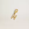 Buchstabe M-Anhänger aus goldfarbenem Messing mit Kristallen Buchstabe M-Anhänger aus goldfarbenem Messing mit Kristallen