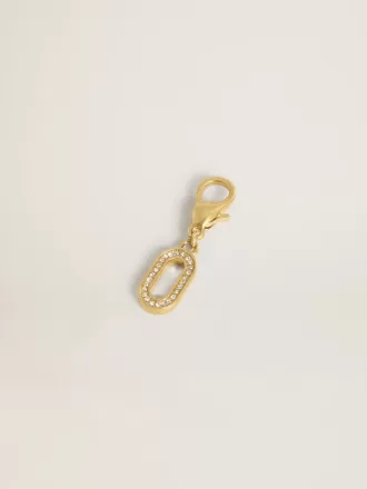 Buchstabe O-Anhänger aus goldfarbenem Messing mit Kristallen
