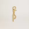 Buchstabe P-Anhänger aus goldfarbenem Messing mit Kristallen Buchstabe P-Anhänger aus goldfarbenem Messing mit Kristallen