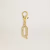 Buchstabe Q-Anhänger aus goldfarbenem Messing mit Kristallen Buchstabe Q-Anhänger aus goldfarbenem Messing mit Kristallen