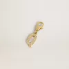 Buchstabe Q-Anhänger aus goldfarbenem Messing mit Kristallen Buchstabe Q-Anhänger aus goldfarbenem Messing mit Kristallen