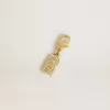 Buchstabe R-Anhänger aus goldfarbenem Messing mit Kristallen Buchstabe R-Anhänger aus goldfarbenem Messing mit Kristallen