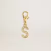 Buchstabe S-Anhänger aus goldfarbenem Messing mit Kristallen Buchstabe S-Anhänger aus goldfarbenem Messing mit Kristallen