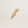 Buchstabe T-Anhänger aus goldfarbenem Messing mit Kristallen Buchstabe T-Anhänger aus goldfarbenem Messing mit Kristallen
