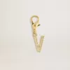 Buchstabe V-Anhänger aus goldfarbenem Messing mit Kristallen