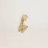 Buchstabe W-Anhänger aus goldfarbenem Messing mit Kristallen Buchstabe W-Anhänger aus goldfarbenem Messing mit Kristallen