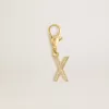 Buchstabe X-Anhänger aus goldfarbenem Messing mit Kristallen Buchstabe X-Anhänger aus goldfarbenem Messing mit Kristallen