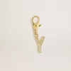 Buchstabe Y-Anhänger aus goldfarbenem Messing mit Kristallen Buchstabe Y-Anhänger aus goldfarbenem Messing mit Kristallen
