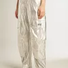 Cargohose aus silbernem Funktionsstoff