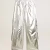 Cargohose aus silbernem Funktionsstoff