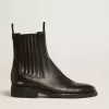 Chelsea-Stiefel für Damen aus schwarzem Leder