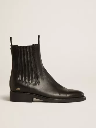 Chelsea-Stiefel für Damen aus schwarzem Leder