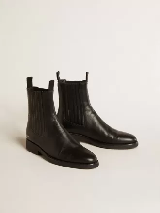 Chelsea-Stiefel für Damen aus schwarzem Leder