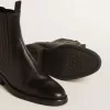 Chelsea-Stiefel für Damen aus schwarzem Leder