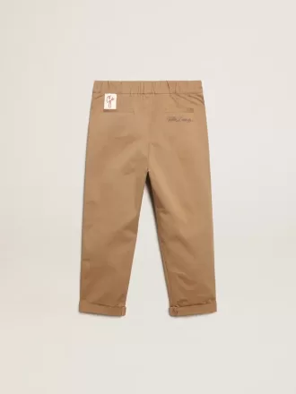 Chinos für Jungen aus karamellfarbener Baumwolle