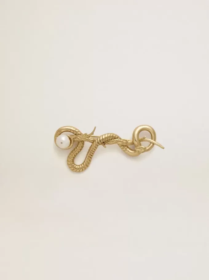 CNY antikgoldene Anstecknadel in Schlangenform CNY antikgoldene Anstecknadel in Schlangenform