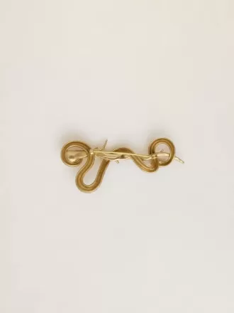 CNY antikgoldene Anstecknadel in Schlangenform
