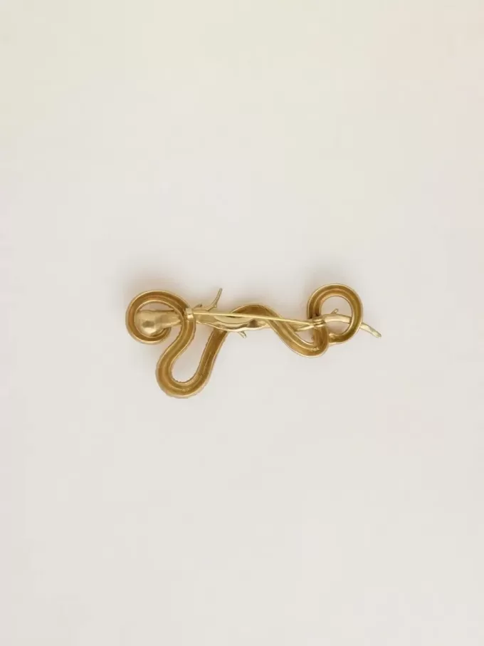 CNY antikgoldene Anstecknadel in Schlangenform CNY antikgoldene Anstecknadel in Schlangenform