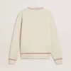 CNY-Sweatshirt aus abgenutzter weißer Baumwolle mit roter Stickerei CNY-Sweatshirt aus abgenutzter weißer Baumwolle mit roter Stickerei