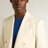 Cremefarbener Zweireiher-Blazer für Herren