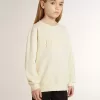 Cremefarbenes Sweatshirt für Mädchen mit Aufnäher-Schriftzug Cremefarbenes Sweatshirt für Mädchen mit Aufnäher-Schriftzug