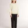 Cremefarbenes Sweatshirt für Mädchen mit Aufnäher-Schriftzug Cremefarbenes Sweatshirt für Mädchen mit Aufnäher-Schriftzug