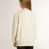 Cremefarbenes Sweatshirt für Mädchen mit Aufnäher-Schriftzug Cremefarbenes Sweatshirt für Mädchen mit Aufnäher-Schriftzug