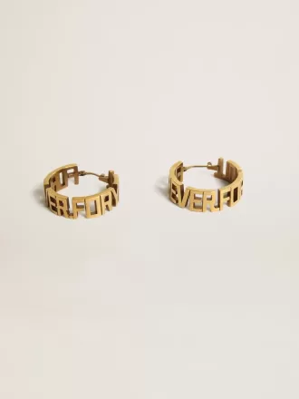 Creolen in Antikgold mit Forever For You-Schriftzug Creolen in Antikgold mit Forever For You-Schriftzug