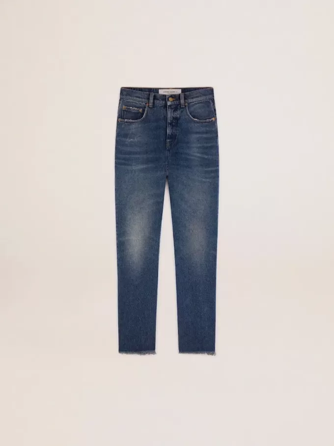 Cropped-Jeans für Damen mit mittlerer Waschung