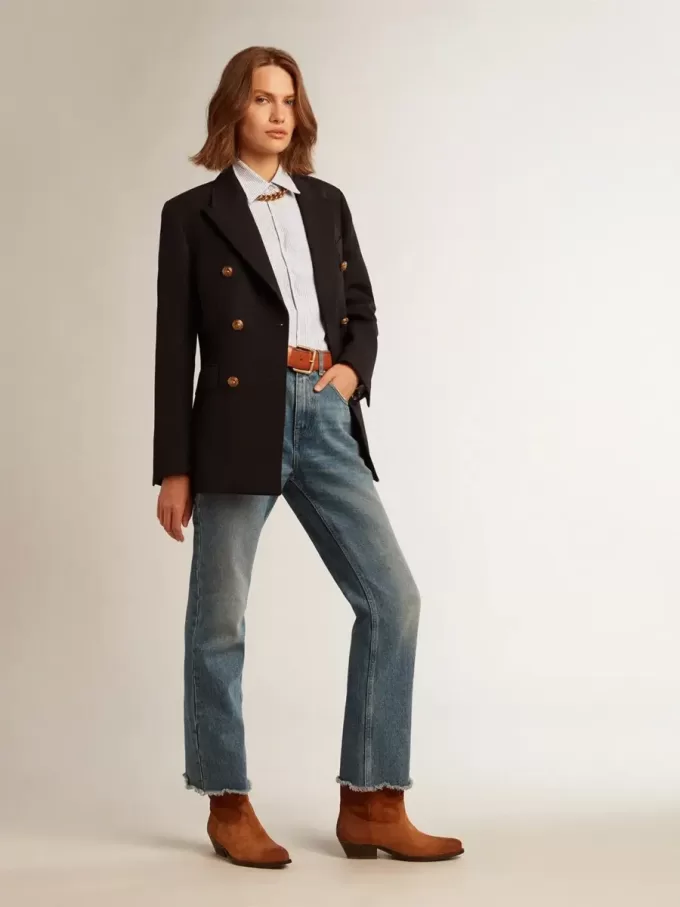 Cropped-Jeans für Damen mit mittlerer Waschung