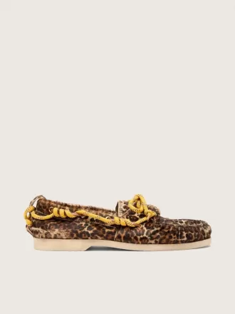 Herren-Cruise-Loafer aus Ponyfell mit Leopardenmuster