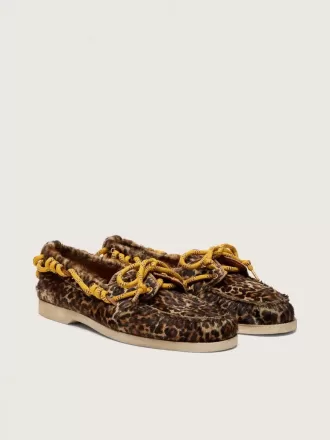 Herren-Cruise-Loafer aus Ponyfell mit Leopardenmuster
