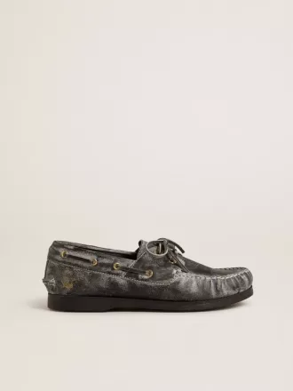 Cruise Teen Loafer aus schwarzem Leder mit Used-Look Cruise Teen Loafer aus schwarzem Leder mit Used-Look