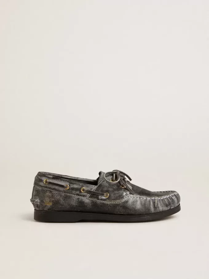 Cruise Teen Loafer aus schwarzem Leder mit Used-Look