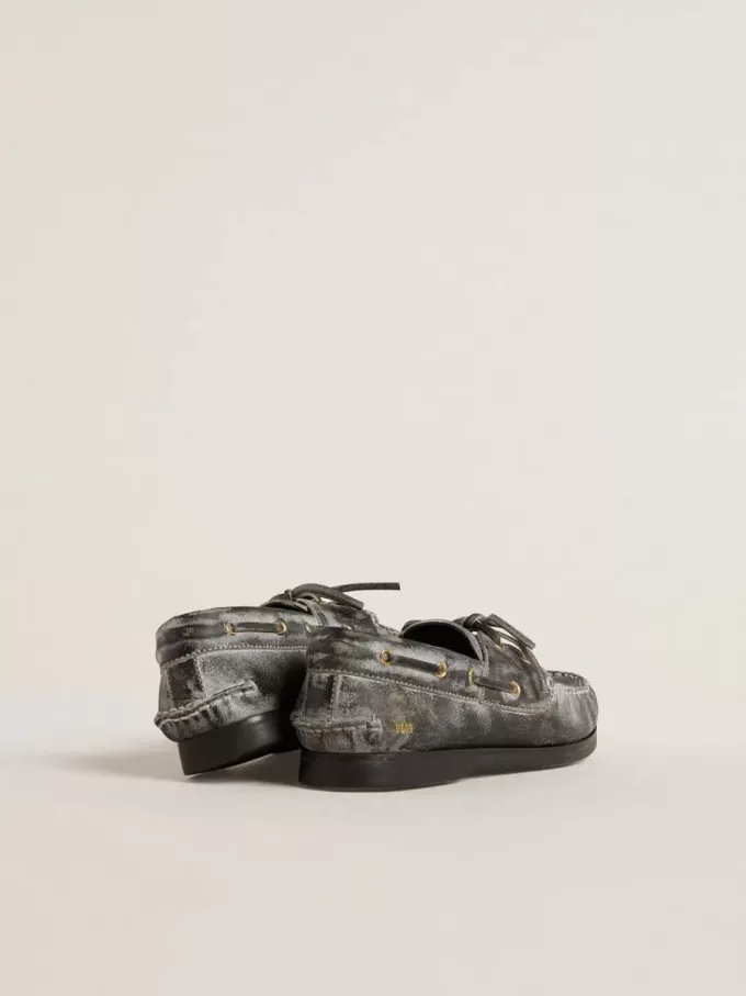 Cruise Teen Loafer aus schwarzem Leder mit Used-Look