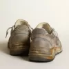 Herren-Sneaker Dad-Star aus taubengrauem Mesh und Wildleder