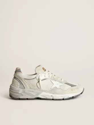 Dad-Star für Damen aus weißem Mesh und Wildleder