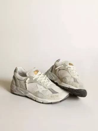Dad-Star für Damen aus weißem Mesh und Wildleder