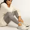 Dad-Star für Damen aus weißem Mesh und Wildleder