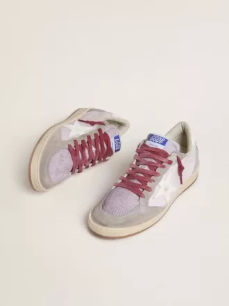 Damen Ball Star LTD aus lila Nylon mit weißem Lederstern und Wildledereinsätzen
