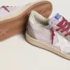 Damen Ball Star LTD aus lila Nylon mit weißem Lederstern und Wildledereinsätzen Damen Ball Star LTD aus lila Nylon mit weißem Lederstern und Wildledereinsätzen