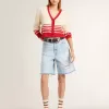 Damen-Bermudashorts aus Denim mit Used-Effekt