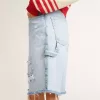 Damen-Bermudashorts aus Denim mit Used-Effekt