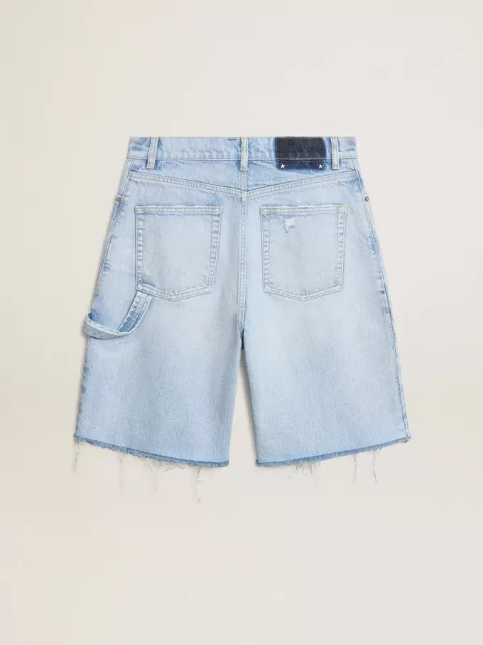Damen-Bermudashorts aus Denim mit Used-Effekt