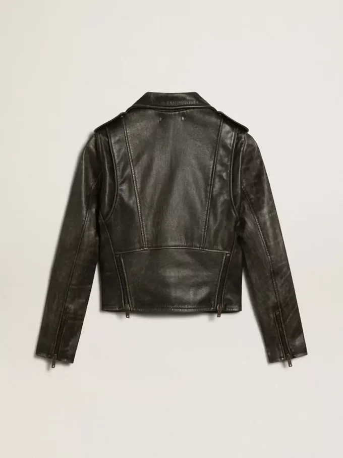 Damen-Bikerjacke aus Leder