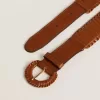 Damen-Gürtel aus gewebtem braunem Leder Damen-Gürtel aus gewebtem braunem Leder